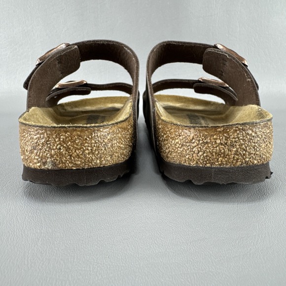 Birkenstock Arizona Sandals Shoes Womens 7 Mocha Leather Buckle Minimalist Slide - Picture 6 of 10